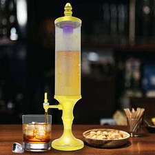 3L Beer Tower Dispenser with Ice Tube and Colorful LED Lights
