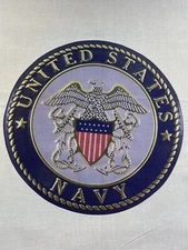 United States Navy QUILT Block “ Veteran Patriotic Material Military Seal Patch