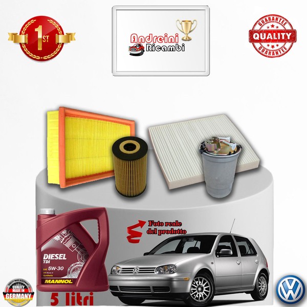 Inspektionskit Filter + ÖL Vw Golf Iv 1.9 Sdi 50KW 68CV Von 1997-> 2007-image