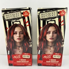 Splat 1 WASH Temporary Hair Dye RED POP Color with UV Glow, 1.5oz Ea, 2 PACK