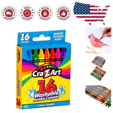 Ergonomic 16ct Jumbo Crayons - Washable and Non-Toxic for Ages 3 and Up