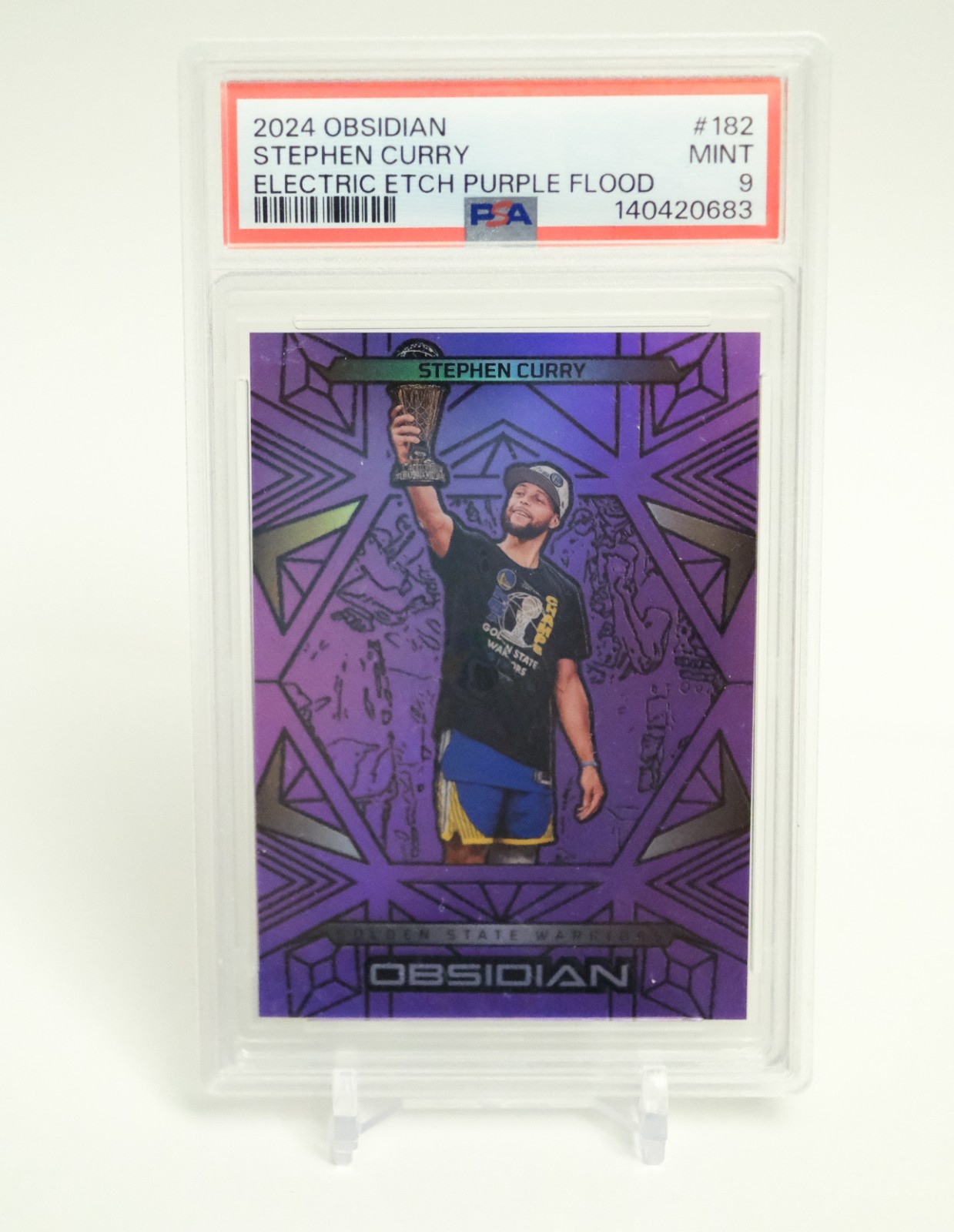 2024-25 Obsidian Stephen Curry Electric Etch Purple Flood /75 PSA 9 MINT #182