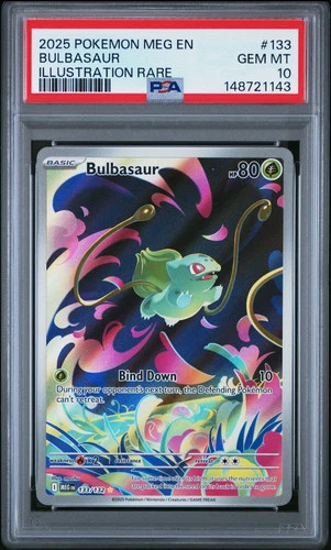 2025 Pokemon Mega Evolution Bulbasaur Illustration Rare PSA 10 #133/132