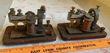 Pair Vintage Signal Electric Telegraph Sounder 20 Ohms Menominee,MI- Morse Code