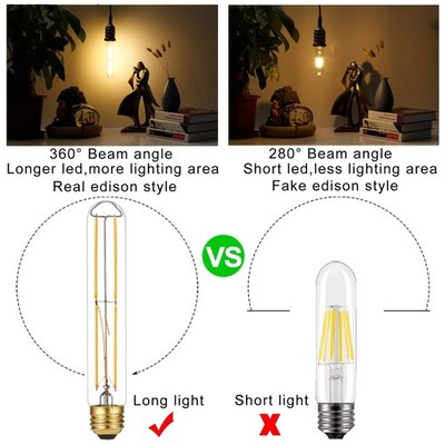 Energy Efficient Edison Bulb E26 6W - 2700K Warm White