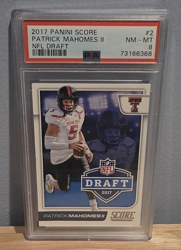 2017 Panini Score NFL Draft Patrick Mahomes #2 ROOKIE Card PSA 8 NM-MT