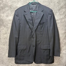Canali Blazer Suit Jacket Mens Size 36 Navy Blue 100 Wool Pinstripe Academia
