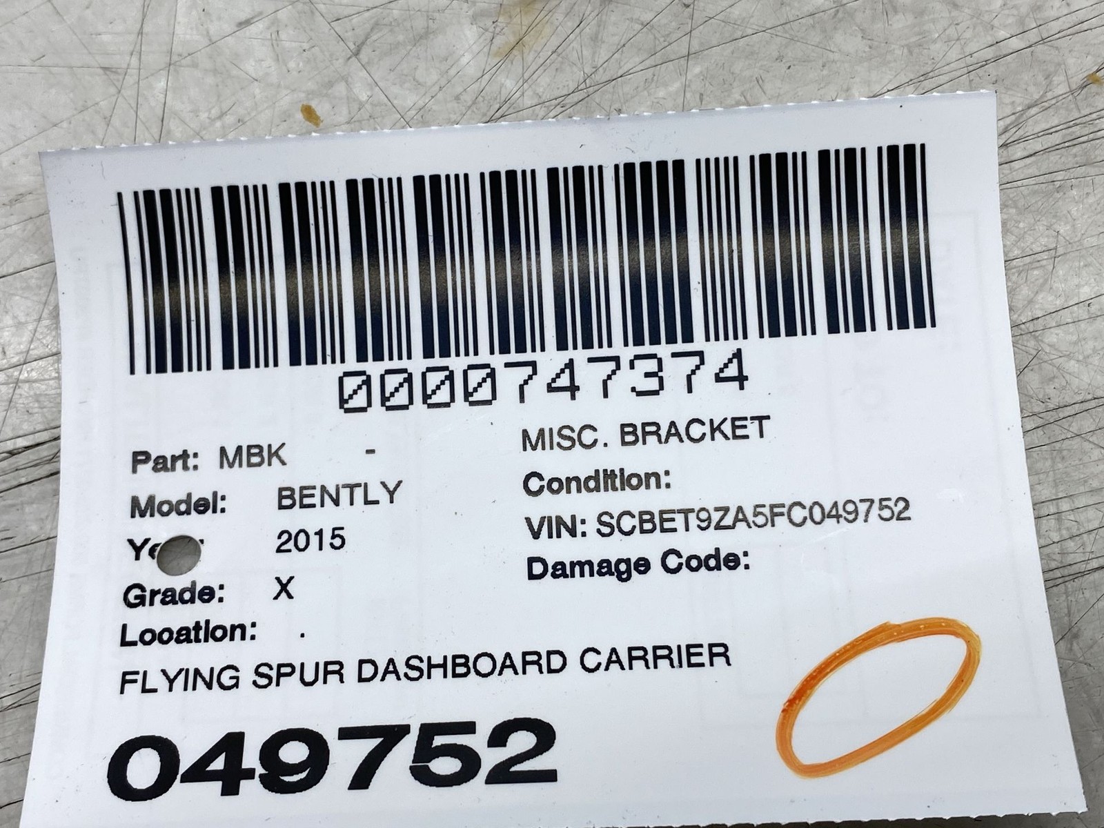 Bentley Flying Spur 2013-2018 Dashboard P/N 3W8858788R