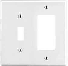HUBBELL 2-gang wallplate Toggle Switch  decorator/rocker in White polycarbonat