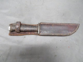 WWII US GI KINFOLKS FIGHTING KNIFE W/ SHEATH
