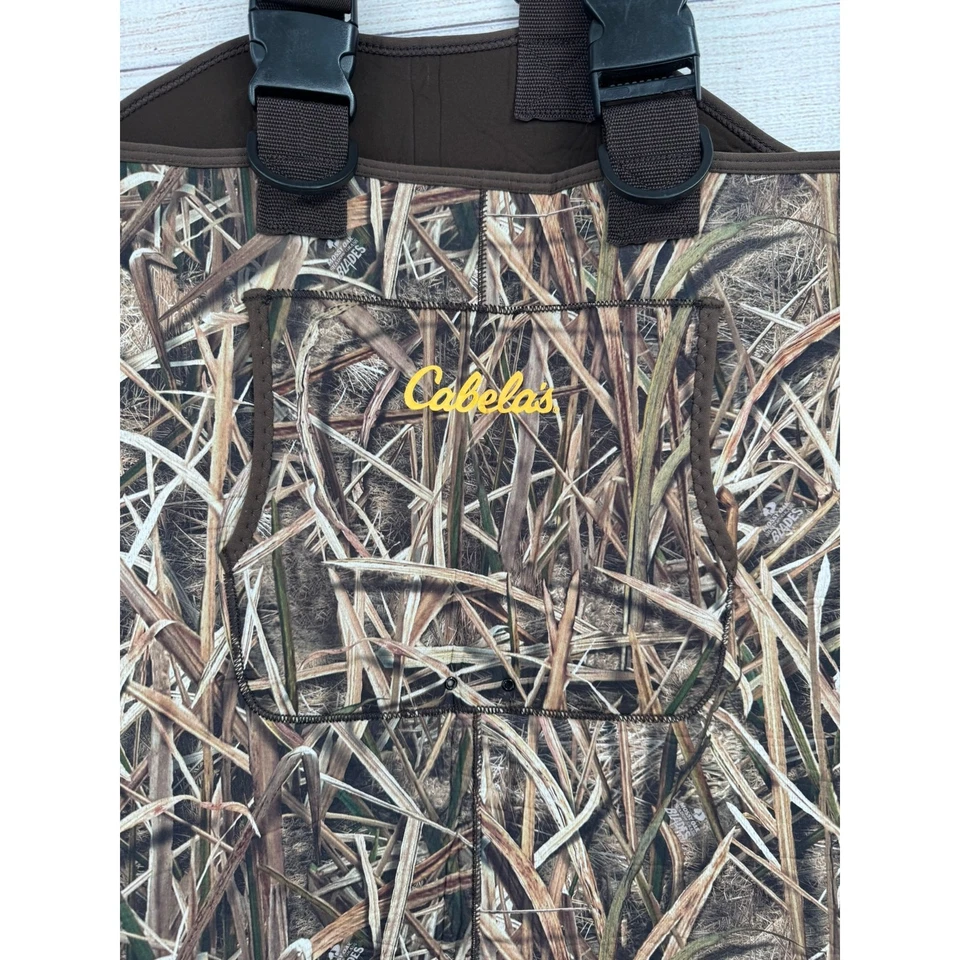Cabela's Neoprene Boot-Foot Chest Waders Mens 10R Mossy Oak Blades Camouflage - Image 3 of 4
