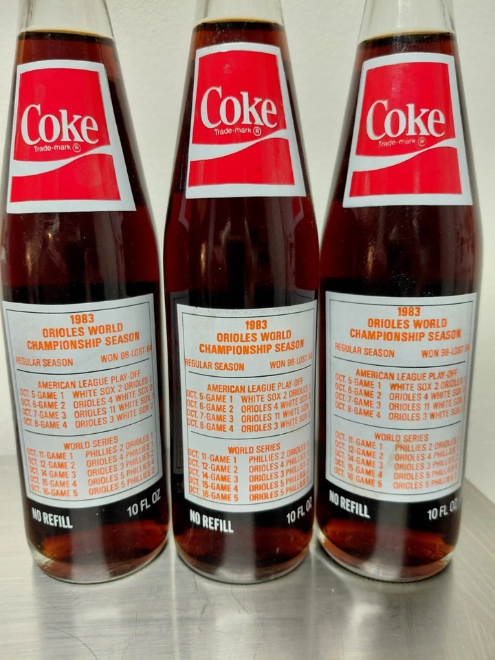 1983 BALTIMORE ORIOLES WORLD SERIES COKE BOTTLES *UNOPENED* - Image 3 of 4