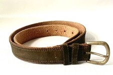 Vintage Chocolate Brown Suede Belt Unisex Size 34 Waist