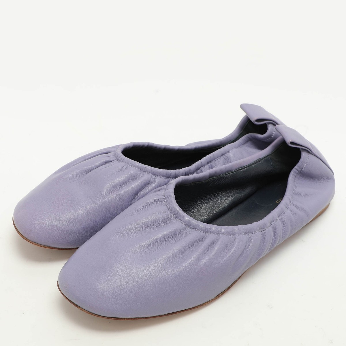 Celine Purple Leather Scrunch Ballet Flats Size 37.5 | eBay
