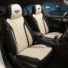 2x Sitzbezüge passend für Audi A5 8T ab 2007-2016 (Schwarz-Beige) HERM207