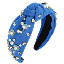 Pearl Headbands for Women Top Knotted Turban Wide Headband 6 Colors 1PK