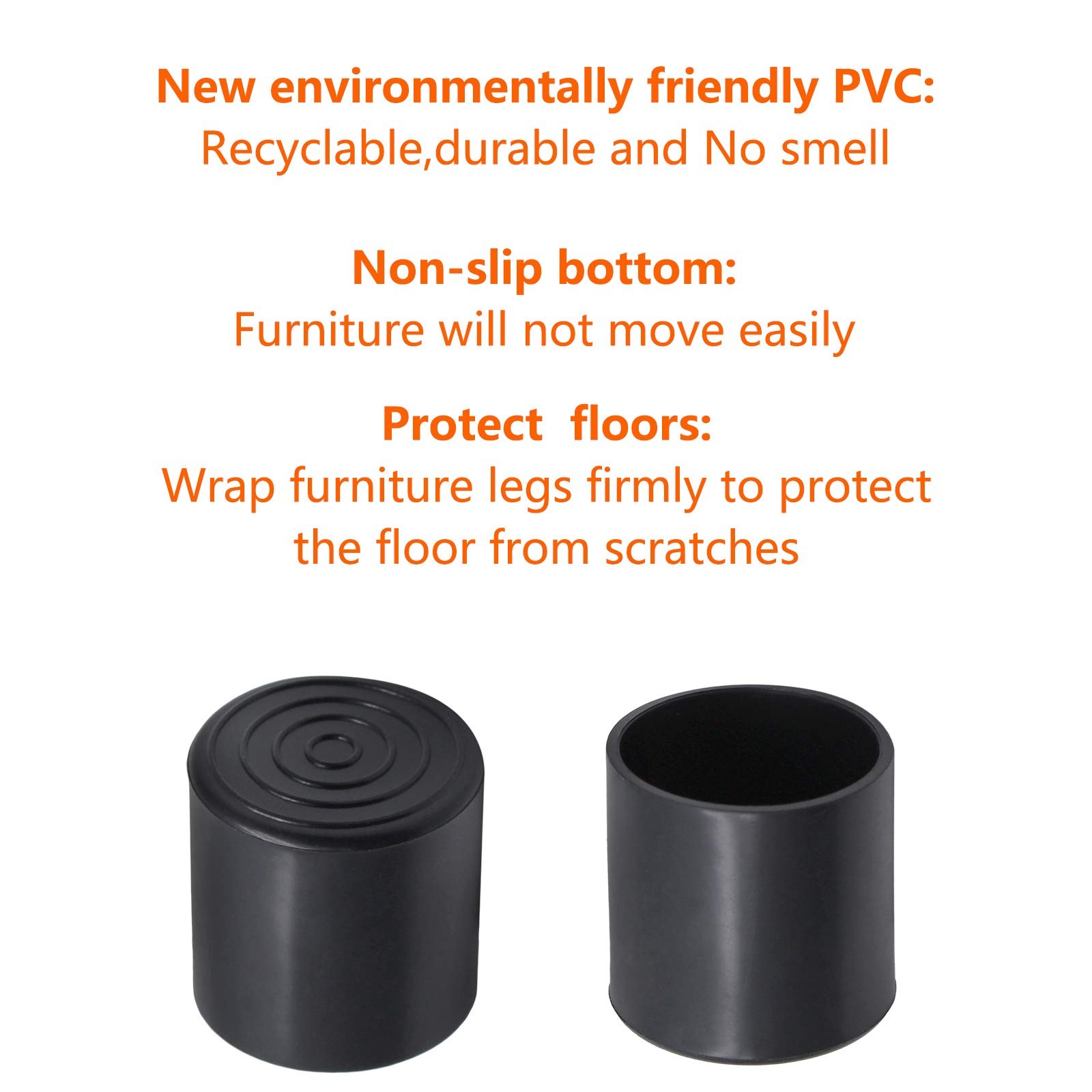 Bonsicoky 20Pcs Round Rubber Furniture Leg Caps 1-1/4/32mm Vinyl Flexible Cha...