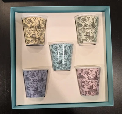 Tiffany Toile Coffee Cups Set of Five, in Bone China - Image 1 of 4