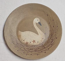 Country Rustic Swan Goose With Berries Decorative Plate 
