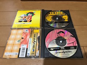 SEGA Saturn Console White Color & Controller with games Japan 0114