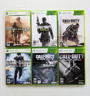 Call of Duty Game Lot of 6 Xbox 360 Modern Warfare Ghosts Black Ops Tested