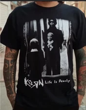 Vintage Korn Life is Peachy T-shirt, Unisex Cotton Black T-shirt, Size S-5XL