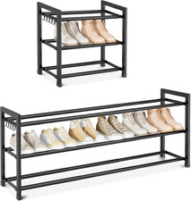 Zapatero Extensible - 18.5''- 47'' Zapatero Ajustable para Armario, 3 Niveles de Largo
