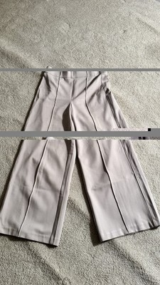Jones New York High Rise Crop Wide Leg Pintuck Seam Stretchy Pants L  Beige NWOT