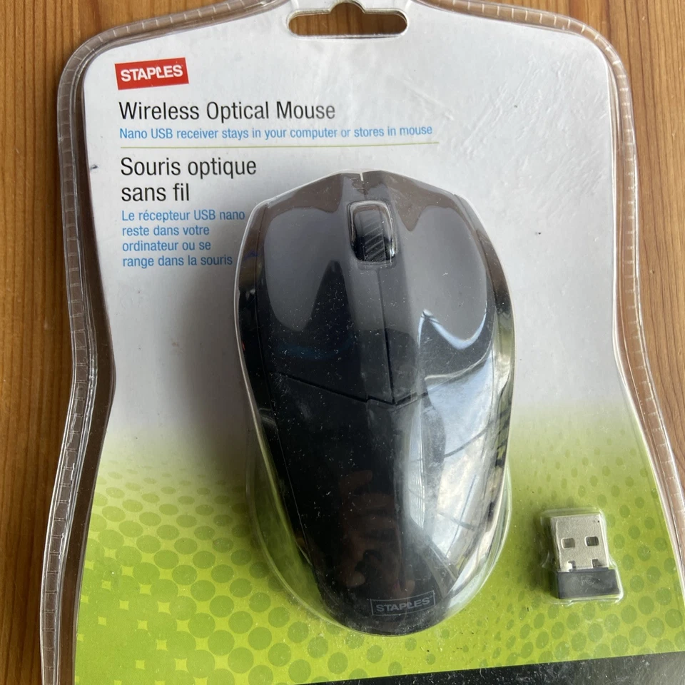 Staples PC & Mac Compatible Wireless Optical Mouse Black # 23423 - New - Image 2 of 3
