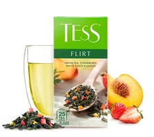 Tess Flirt Green Tea with Strawberry and White Peach 25 Tea Bags Зеленый Чай