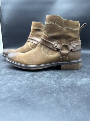 Roan Side Zip Staad Boots Mens Size 10 Brown Leather Pull-on Western Cap Toe