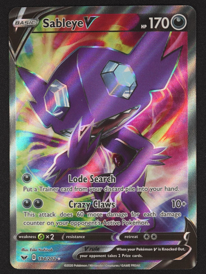 2020 Sableye V 194/202 Sword & Shield Full Art Pokémon TCG Trading Card Game