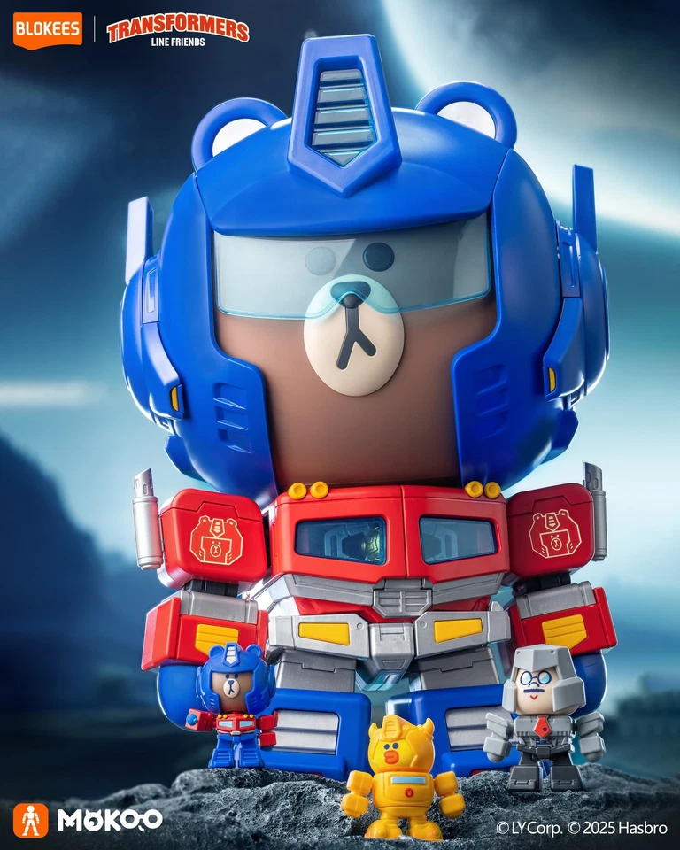 Blokees Transformers Line Friends Optimus Prime × Brown Sally Boss Action Figure - Image 2 of 4