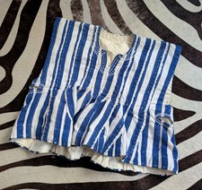 Handwoven Ghana Fugu Batakari Traditional Men  s Smock Blue  White GUC