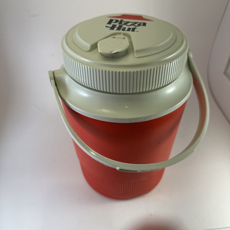 Vintage 1980's Pizza Hut Logo Half Gallon Red Water Cooler Jug Gott Model 1502