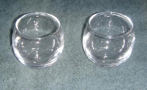 Pair Vintage Roly Poly Punch Cup - Glasses - Small 2 3/8" Tall