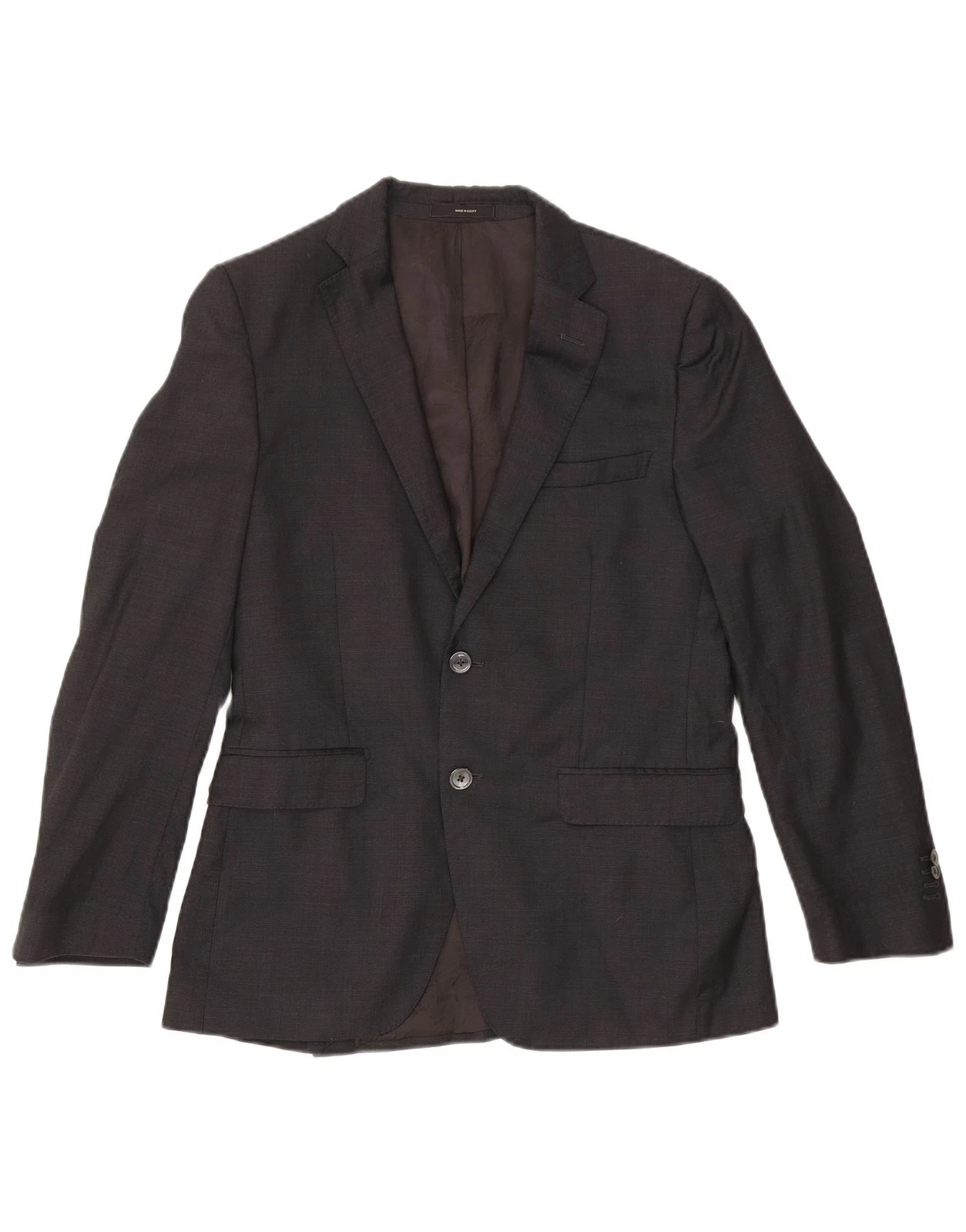 Massimo Dutti Mens 2 Button Blazer Jacket EU 48 Medium Grey Acetate CN05