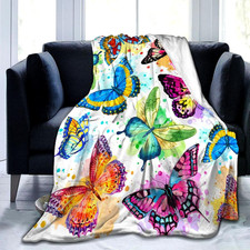 Butterfly Blanket Beautiful Butterfly Throw Blanket Ultra Soft Flannel Colorful
