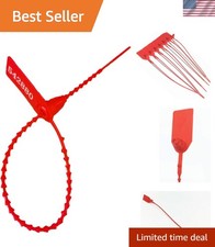 One-Time Use 250mm Pull-Tite Security Seals   Heavy Duty Red Tags Package of 100