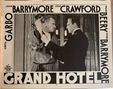 GRAND HOTEL R56 Original Lobby Card Wallace Beery Lionel Barrymore