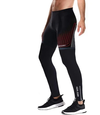 NICEWIN Herren Kompressionshose Laufhose Lange Winter ThermoRunning Laufhose,S