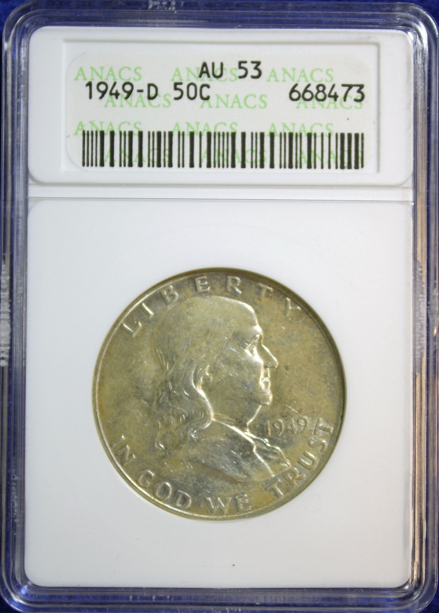 1949-D FRANKLIN HALF DOLLAR ANACS AU53 (2632561) | eBay