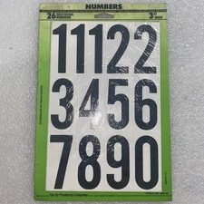 HY-KO MM-4N BLACK & WHITE 3" NUMBERS STICK ON ADHESIVE 26PC NEW