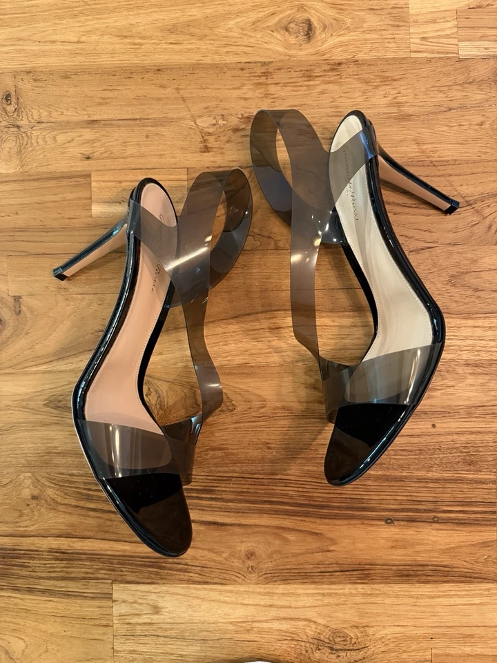 Gianvito Rossi Metropolis preto PVC 85 tamanho 40.5 - Imagem 4 de 4