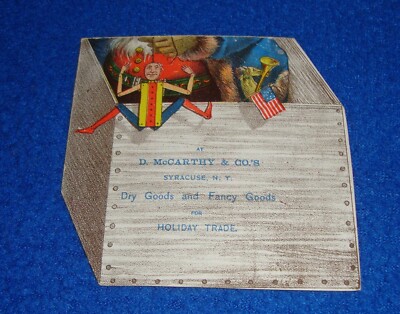 Vintage Advertising Trade Card D McCarthy & Co Dry Goods & Fancy Goods Holiday
