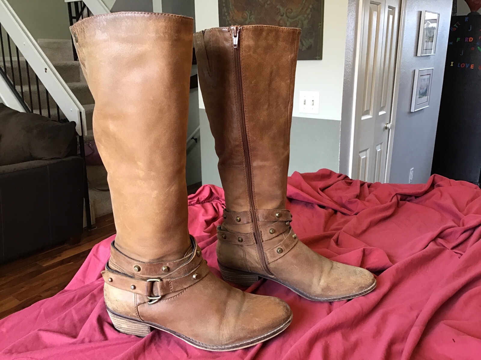 steven by steve madden coin leather and stud wedge sneakers