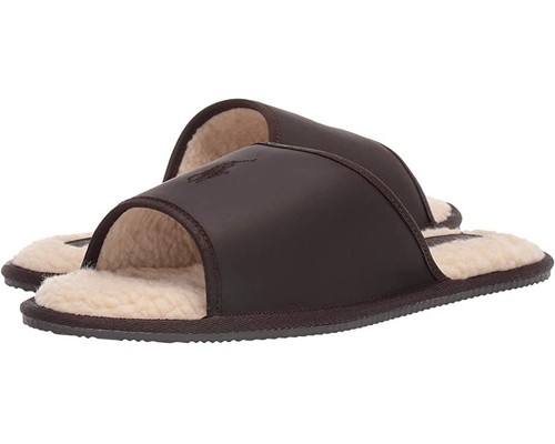 leather memory foam slippers