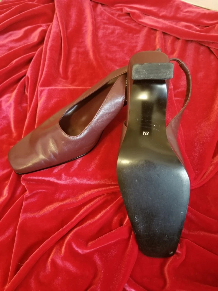 Nine &Company,Oxblood 方头吊带泵,轻轻磨损,8 米 — 第 3/4 张图片