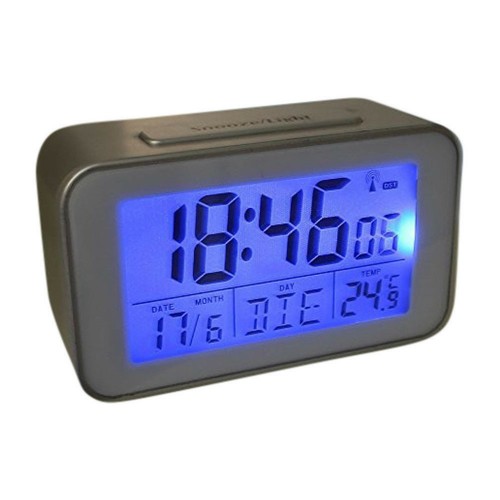 Funkuhr mit Thermometer Funkwecker wecker Tischuhr (4491-weiß) - Bild 4 von 9