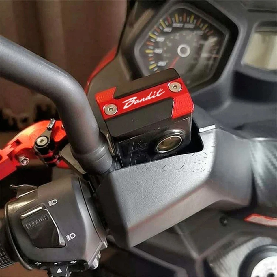 Cubierta de líquido de frenos delantero CNC para SUZUKI Bandit/S y tapón de llenado de aceite de motor Foto 2 de 4